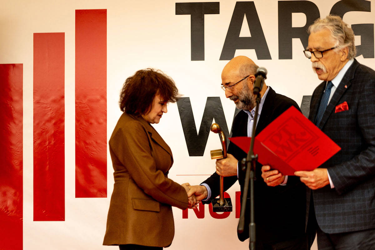 Oksana Zabużko, Janusz Fogler i Rafał Skąpski. Fot. Autorzy Książek w Obiektywie